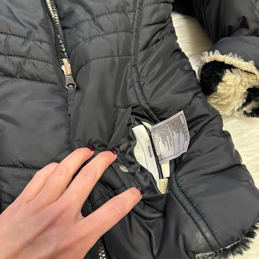 Madden Girl reversible puffer jacket black heart girls 7/8